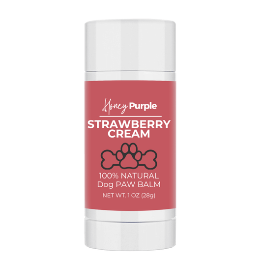 Strawberry Cream | All Natural Lick-Safe Dog Balm for Paws and Nose - Honey Purple