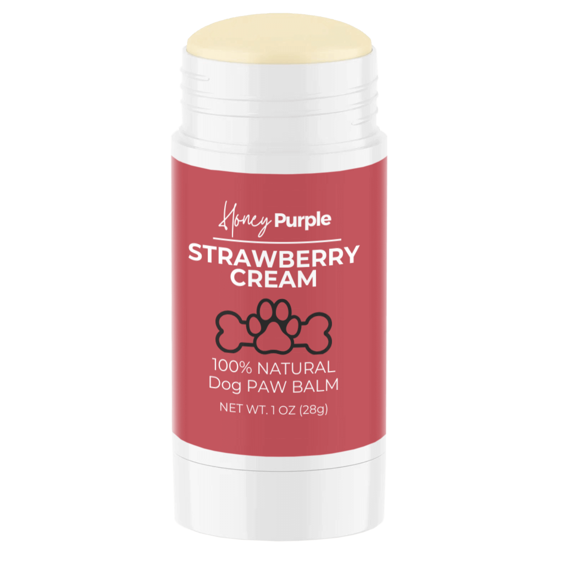 Strawberry Cream | All Natural Lick-Safe Dog Balm for Paws and Nose - Honey Purple