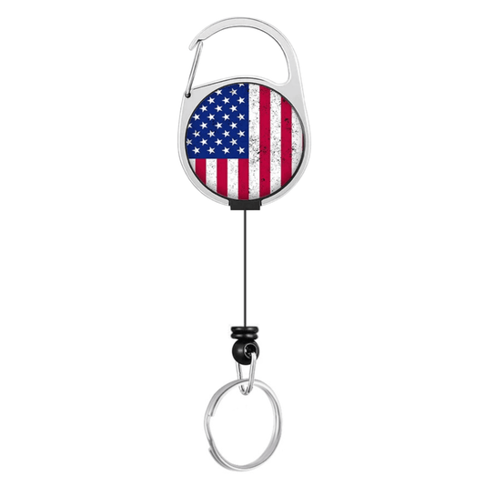 Clip-On Retractable Keychain For Lip Balm | US Flag - Honey Purple