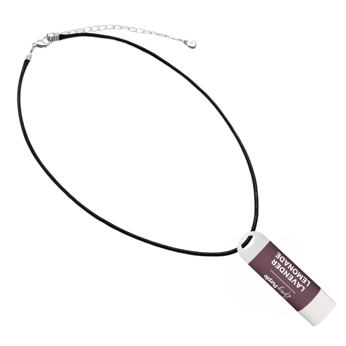 Black Necklace Lanyard with Clasp For Lip Balm, 24" - Honey Purple