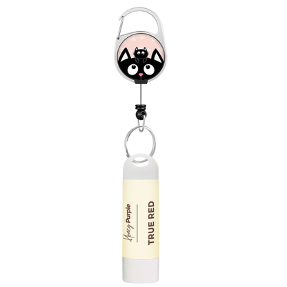 True Red | 97% Organic Lip Tint / Tinted Lip Balm with Keychain Clip | 2 Pack - Honey Purple