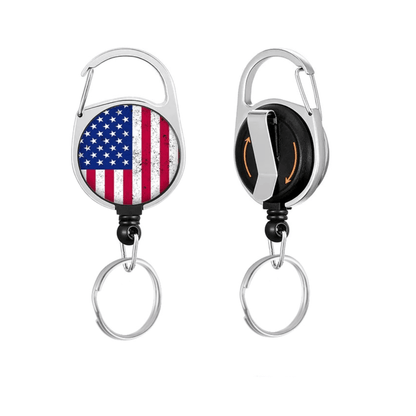 Clip-On Retractable Keychain For Lip Balm | US Flag - Honey Purple