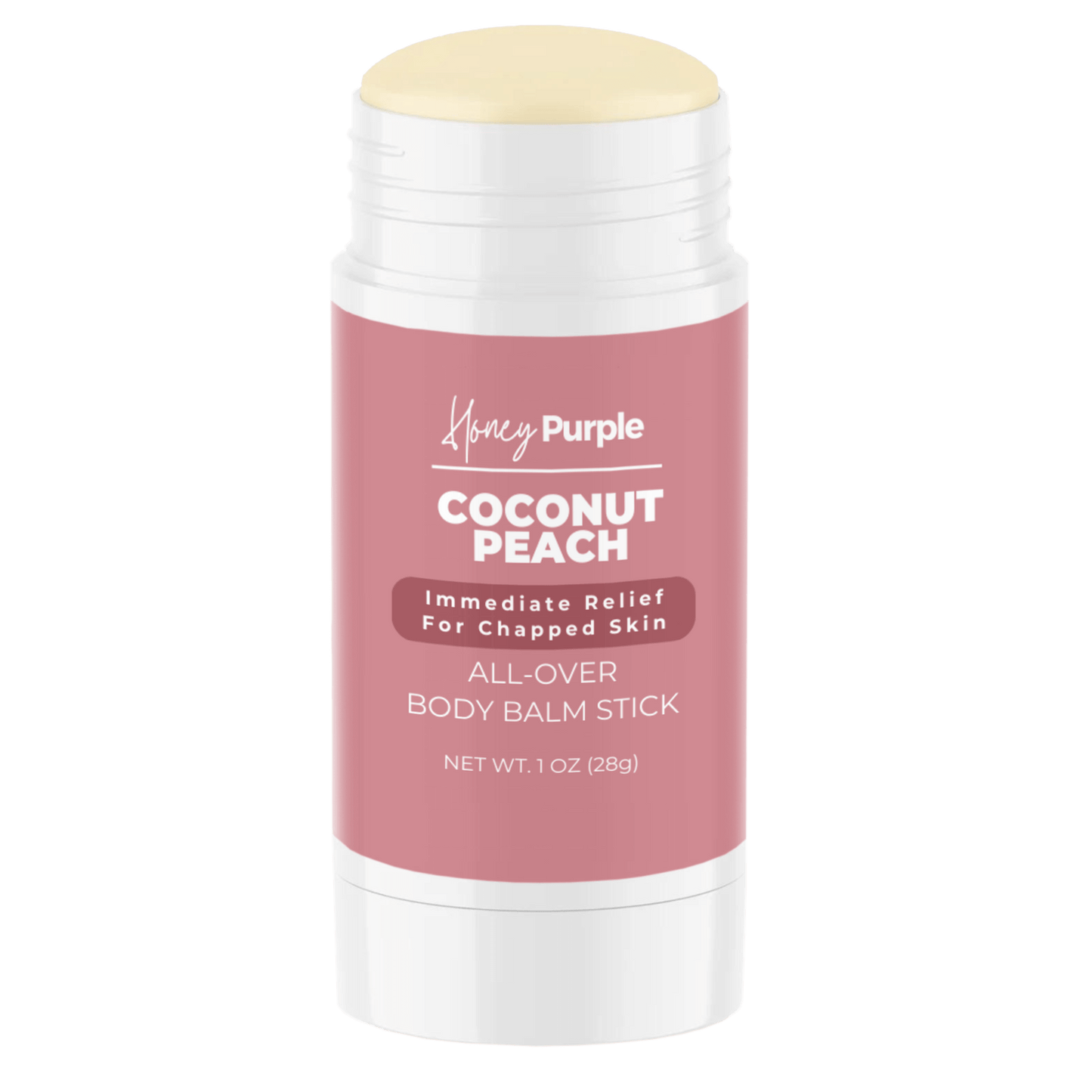 Coconut Peach | All Natural All Over Body Balm Stick / Lotion Bar - Honey Purple