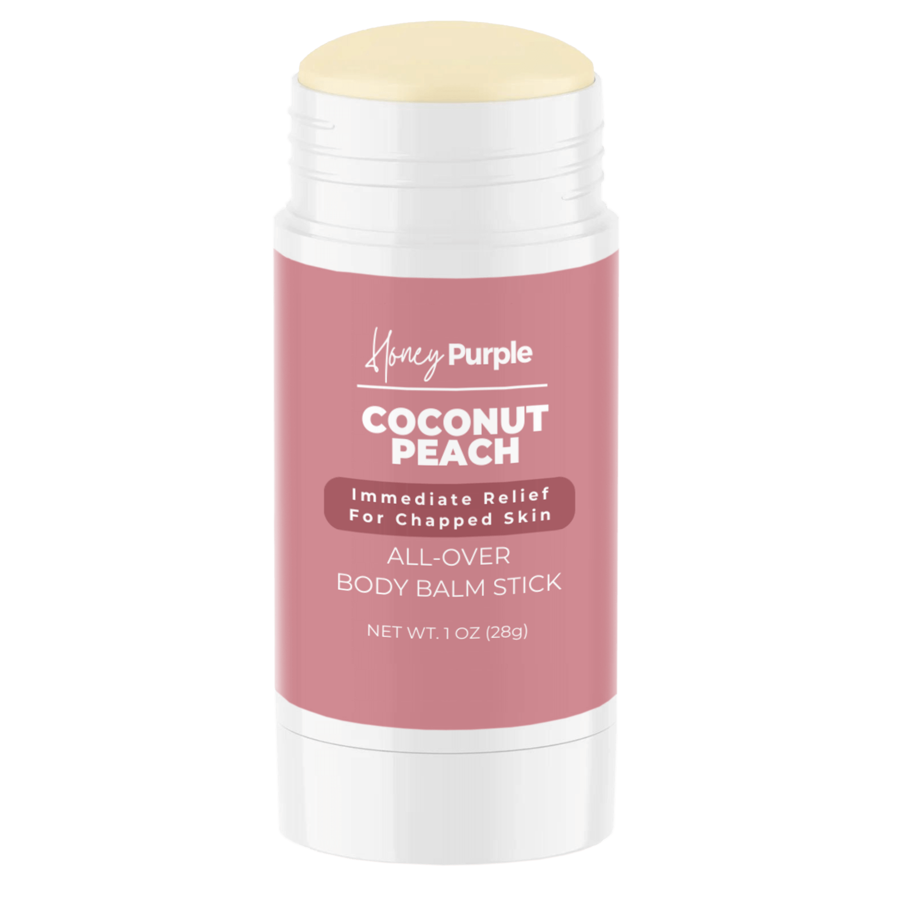 Coconut Peach | All Natural All Over Body Balm Stick / Lotion Bar - Honey Purple