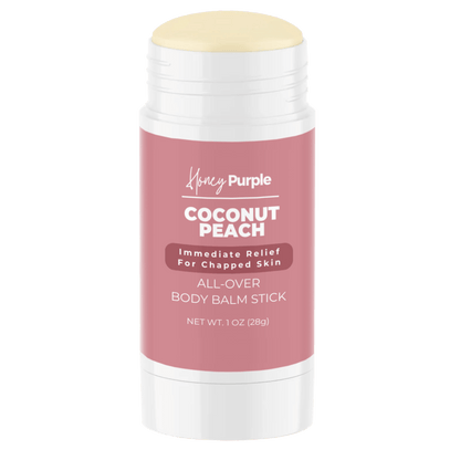 Coconut Peach | All Natural All Over Body Balm Stick / Lotion Bar - Honey Purple